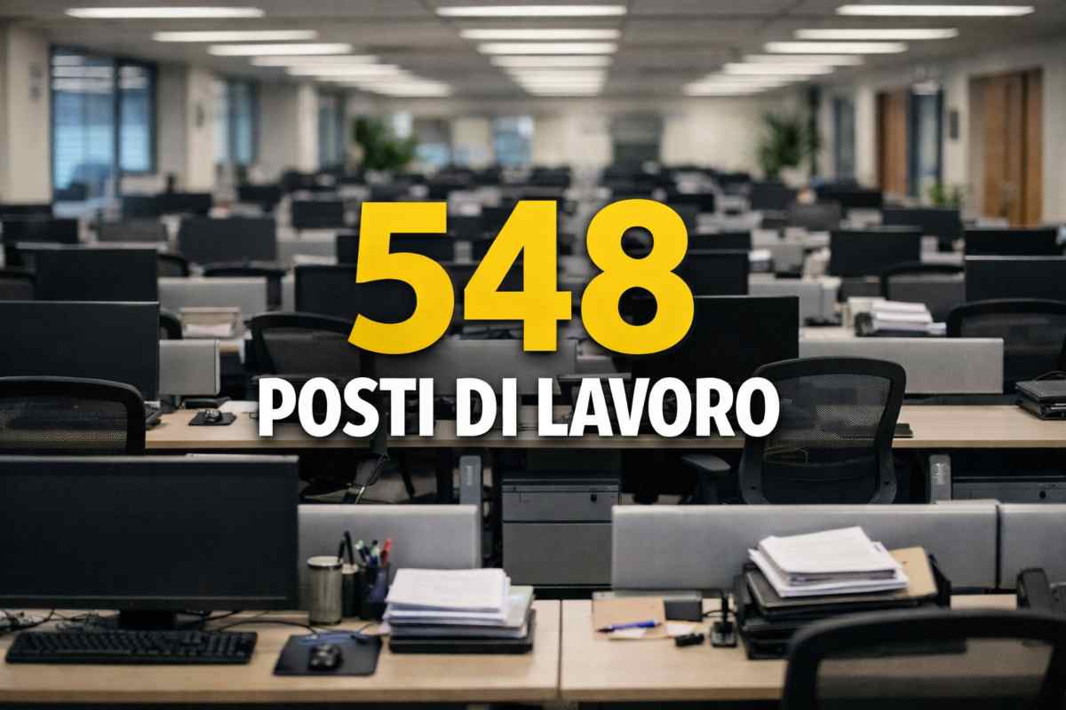 548 posti di lavoro lasciati liberi