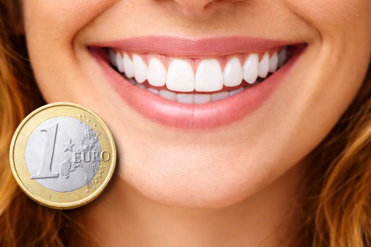 sbianca i denti con 1 euro